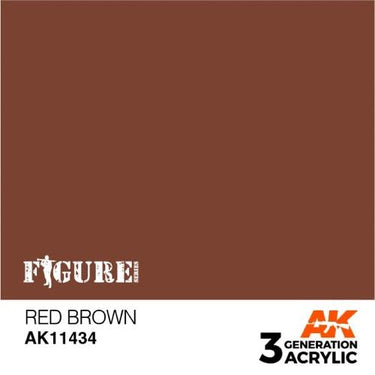 AK Interactive AK11434 Figure Series Red Brown Acrylic Paint 17ml 3rd Generation